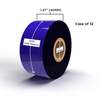 Non-OEM New Wax/Resin Ribbon 40mm x 450M (12 Ribbons/Case) for Zebra Printers